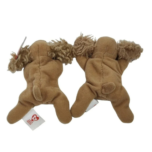 Lot Of 2 Ty Teenie Beanie Babies Spunky Cocker Spaniel Dog Plush Stuffed Animal - Picture 2 of 5